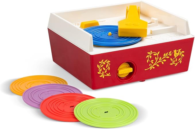 Fisher Price Classics - Record Player - Retro, Tactile Interactive Retro Toy for Kids, Girls, Boys, Toddlers, Baby, Preeschooler, Unisex 18 Months +