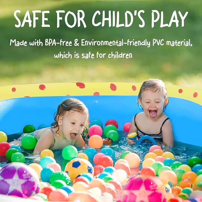 Inflatable Swimming Pool for Kids with Sprinkler, Funny Blow up Piscina 67'' x 41'' x 32'' Full-Sized Family for Backyard, Summer Water Party