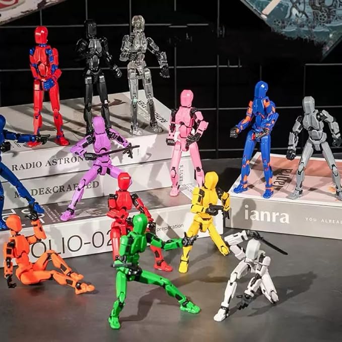 (Assembly Completed) 10 Packs Titan13 Action Figure Set, Dummy 13 3d Printed ActionFigure Toy Gifts for Kids, Robot 13 Action Figure Full Body Mechanical Doll Christmas Birthday Gift for Boys Girls