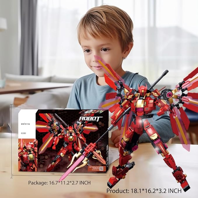 Mech Building Set, Samurai Mecha Warriors Building Kit, Creative Collectible Toy for Adults Man Teens Boys 8+, Compatible with Lego Mech Set, 511 PCS