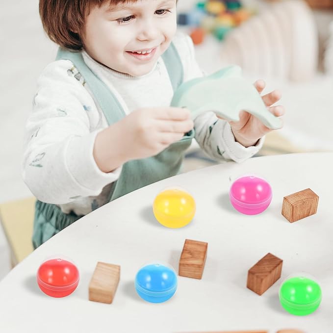 Vaguelly 50pcs Capsule Vending Translucent Round Fillable Bauble Sphere Empty Gumball Containers for Party Favors DIY Craft Supplies