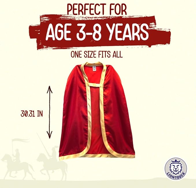 Liontouch Medieval Noble Knight Satin Toy Cape for Kids | Part of A Kid's Costume Line