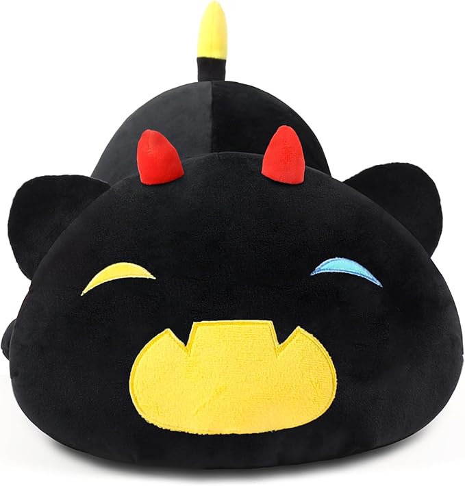 Black Cat Plush Pillow Cute Soft Pumpkin Cat Plush Toy Stuffed Animals Kitten Plushie Doll Great Gift for Kids and Adult Birthday Christmas Valentines, 12", Yellow