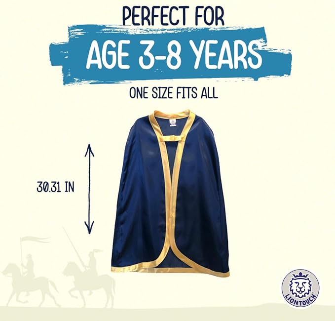 Liontouch Medieval Noble Knight Satin Toy Cape for Kids | Part of A Kid's Costume Line