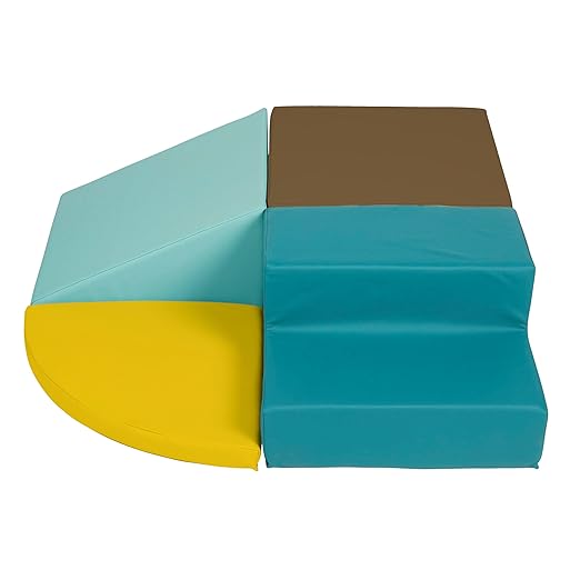 SoftScape Toddler Playtime Corner Climber, Indoor Active Play Structure for Toddlers and Kids, Safe Soft Foam for Crawling and Sliding (4-Piece Set) - Earthtone/Contemporary, 11619-ETCT