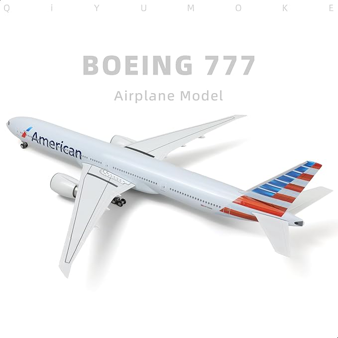 1/150 Boeing 777-300ER AA Airlines 18.5 inchs Large Model Diecast Airplane Model Kits with Stand Airlines Models Display Collectible for Aviation Enthusiast Gift
