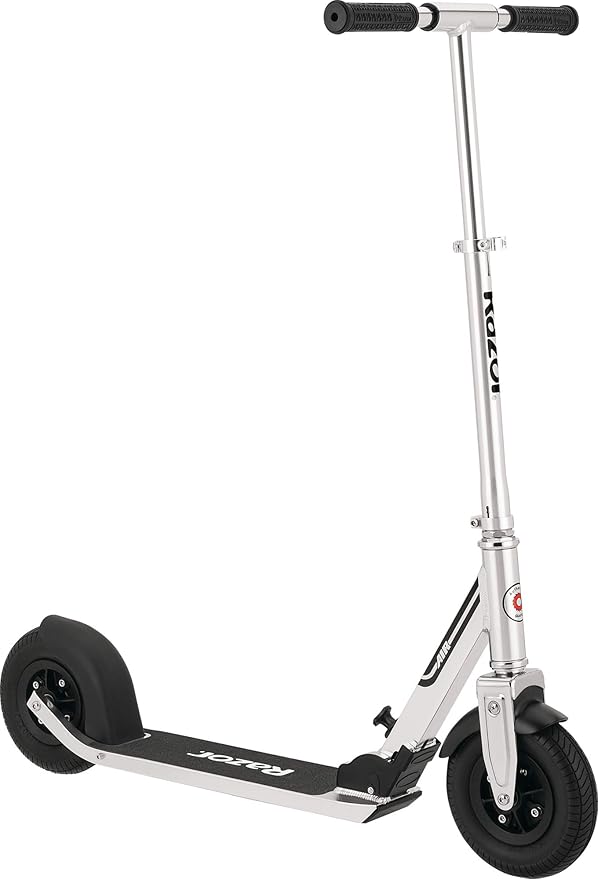 Razor A5 Air Kick Scooter for Kids Ages 8+ - Extra-Long Deck, 8" Pneumatic Rubber Wheels, Foldable, Anti-Rattle Handlebars, for Riders up to 220 lbs