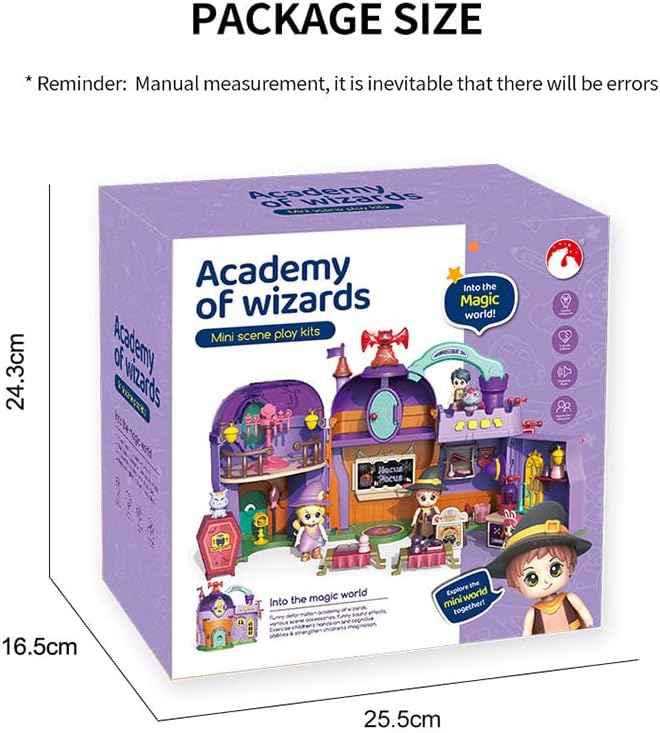 Halloween School of Witchcraft and Wizardry Mini Doll House, Lightweight and Portable Toy Castle, Suitable for Exercising Children's Imagination, Gifts for Boys and Girls (Wizard School)