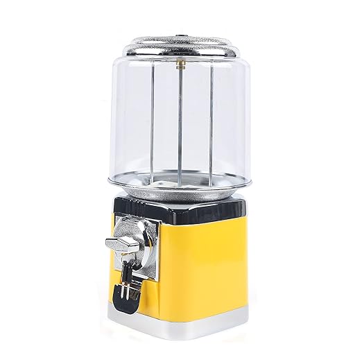 Gumball Machine, Candy Vending Machine, PC Round Gumball Dispenser, Bubble Gum Machine for Game Stores, 25 Cents Coin Operated Gumball Bank for Toy Capsules Bouncy Balls Candy