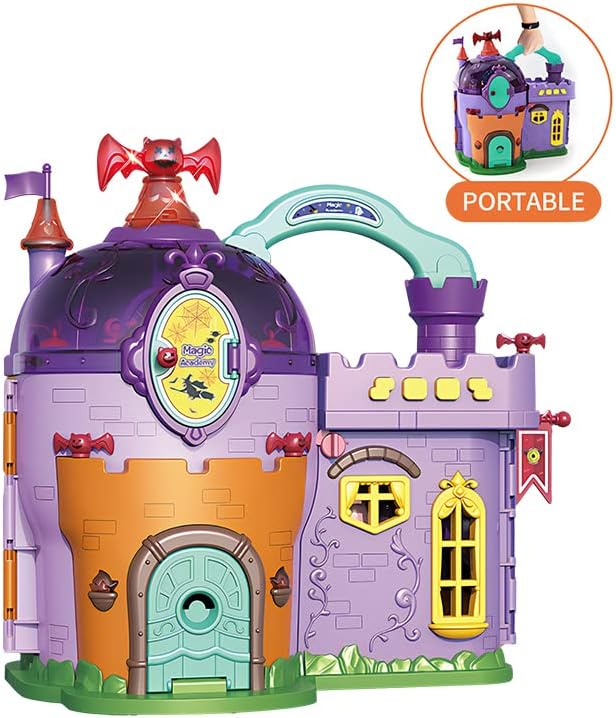 Halloween School of Witchcraft and Wizardry Mini Doll House, Lightweight and Portable Toy Castle, Suitable for Exercising Children's Imagination, Gifts for Boys and Girls (Wizard School)