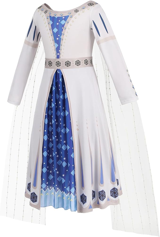 Wish Amaya Queen Costume for Girls Dress up Cosplay Costume Halloween Outfits with Necklace