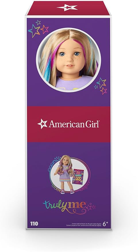 American Girl Truly Me 18-inch Doll #110 with Blue Eyes, Blonde Hair w/Highlights, Light Skin, T-shirt Dress, For Ages 6+