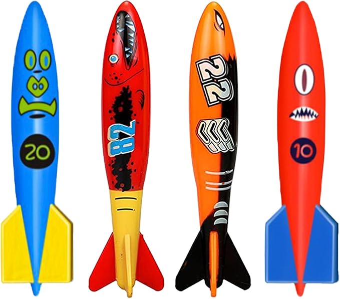 Jasonwell Pool Diving Toys Games - 25PCS Swimming Pool Toys with Dive Sticks and Rings Underwater Treasures Torpedo Bandits Fish Toy etc Fun Water Swim Toy for Boys Girls Adults Kids Teens