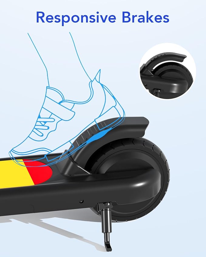 ANHAO Electric Scooter for Kids Ages 6-12 (Mainly 6-10), Kids Electric Scooter with Adjustable Height, Kick Scooter for Kids up to 110 Lbs, up to 6Mph