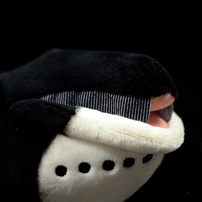 ZHONGXIN MADE Simulation Bowhead Whale Plush Toy - Black Long Lifelike Whale Stuffed Toys, Super Soft Realistic Sea Simulation Balaena Mysticetus Dolls Plush Gift Collection for Kids, 17Inches