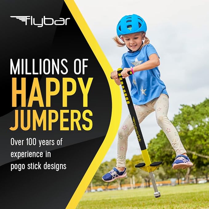 Flybar Maverick Pogo Stick for Kids Ages 5+, 40 to 80 Pounds, Perfect for Beginners, Easy Grip Handles, Anti-Slip Pegs, Outdoor Toys for Boys and Girls