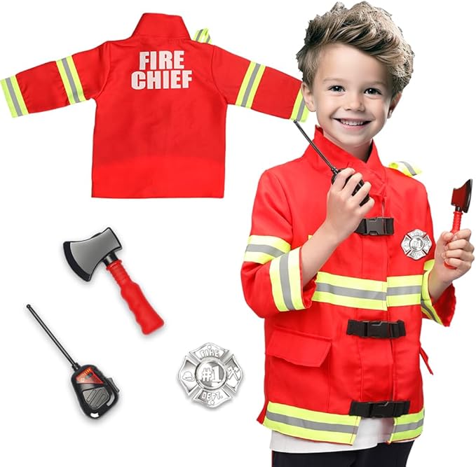 Dress Up Trunk for Kids, Pretend Dress Up Collection with Accessories, Halloween Dressup for Role Play