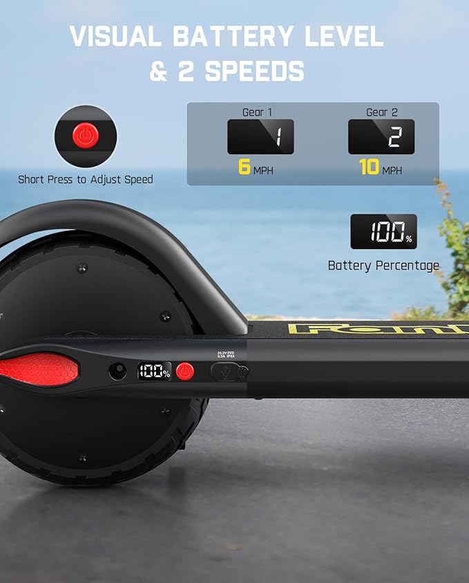 FanttikRide C9 Electric Scooter for Kids 8-12, Adjustable Handlebar Height for Riders 3.9-5.2 ft, 132 lbs, Up to 40 mins Continuous Time, 5 Miles Range, 2 Safe Max Speed 6/10 MPH