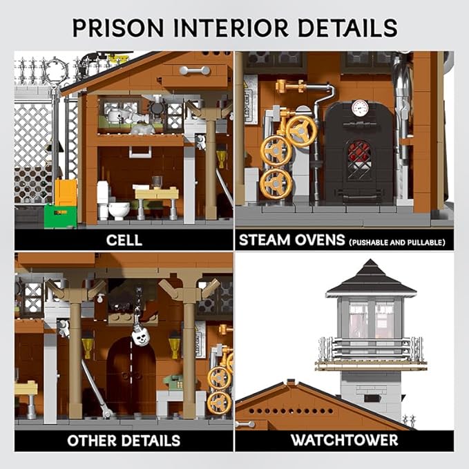 2288 PCS Jail constructo Miniature House Bricks kit,Simulation Architecture Construction Toy Building Sets,Best Choice for Teens Boys Girls or Adults,Great Building Block Toy Gift for Friends or Kids