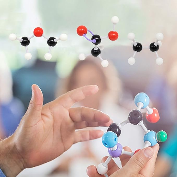 RELIANCER Molecular Model Kit,419PCS Organic Molecular Chemistry Set w/Atoms & Bonds,Molecular Structures Building Kit for Chemistry Learning,STEM Science Kits for Teachers,Students,Young Scientists