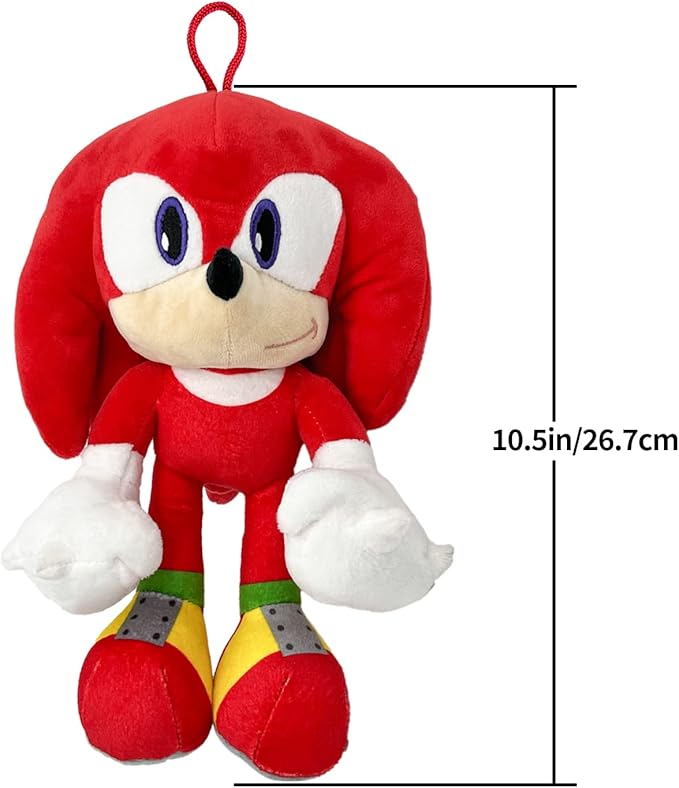 Sonic Plush Doll,The Hedgehog 2 The Movie Plush,Knuckles Sonic Plush Toy,Shadow Stuffed Animals Plush Pillow,Gift for Kids (4pcs)