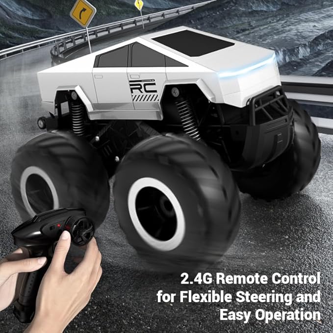 1:16 Scale 4WD Waterproof Cybertruck Remote Control Car - 2.4GHz All Terrain Off - Road Pick - up Truck for Hobby Enthusiasts (RC Cybertruck Standard)