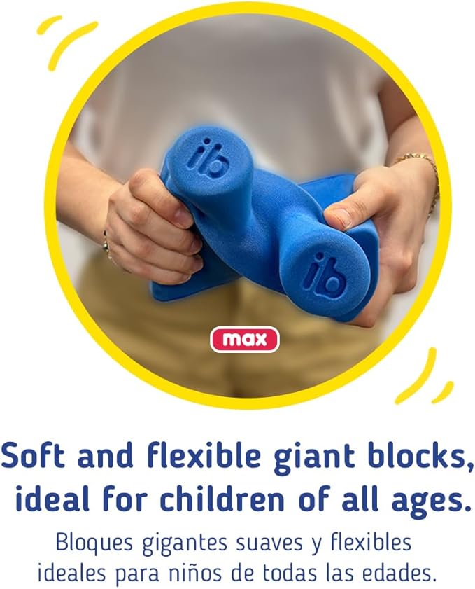 Max Foam Building Blocks | Large Size | 40-Piece Set (30 with 2 Pivots + 10 with 3 Pivots) | Creative and Educational Toy for Kids Ages 3+