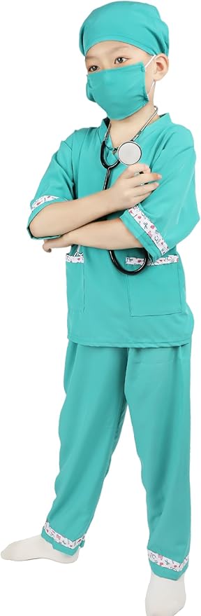 ANPHILE Kids Veterinarian Costume, Kids Doctor Vet Costume Outfit Pretend Play Dress Up Set for Career Day