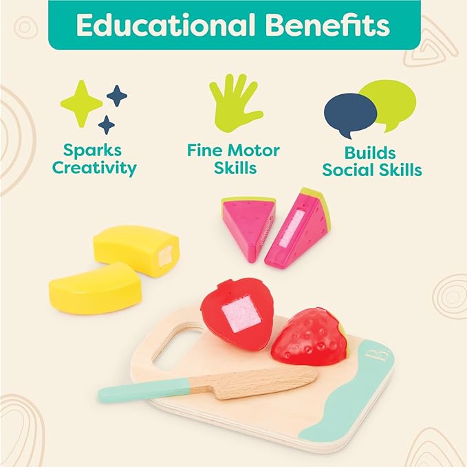 B. Toys-Mini Chef - Fruity Smoothie Playset - Pretend Smoothie Set - Toy Blender & Kitchen Accessories - Food, Cup, Cutting Board, Knife - Role-Play Toys for Kids - 3 Years +