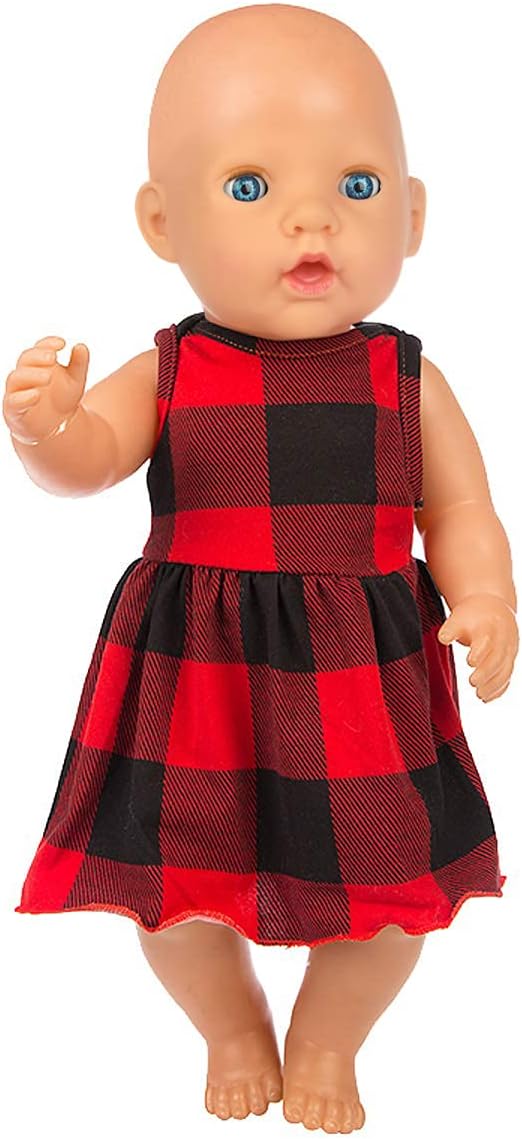 Ecore Fun 5 Sets Baby Doll Clothes for 14-18 Inch Dolls, Tatal 10 Pcs Dresses Outfits Pjs for 43cm New Born Baby Dolls, 15 Inch Dolls, American 18 Inch Dolls