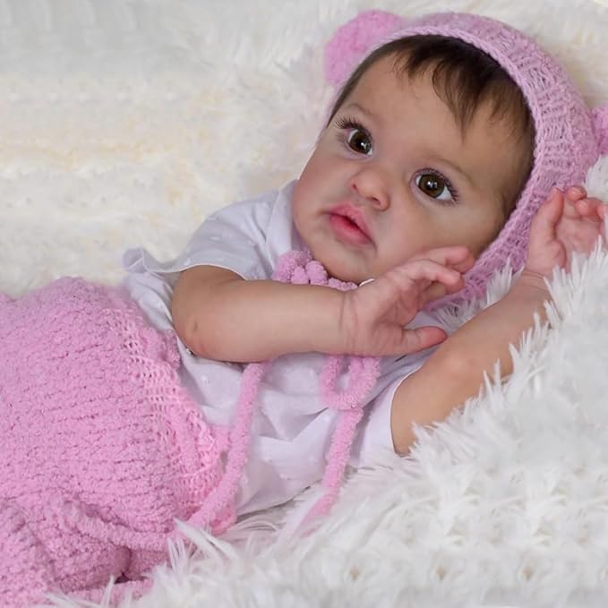 RXDOLL Realistic Reborn Baby Dolls Chantal 20 Inch Lifelike Newborn Preemie Doll Girl Handmade Real Life Baby Dolls Soft Cloth Body Gifts Toy for Kids Age 3+