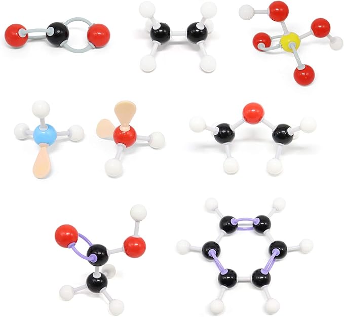 RELIANCER Molecular Model Kit,444PCS Organic Molecular Chemistry Set w/C60,Atoms,Bonds,Molecular Structures Building Kit for Chemistry Learning,STEM Science Kits for Teachers,Students,Young Scientists