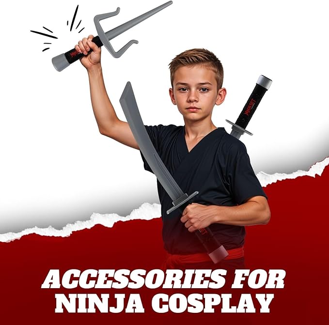 Liberty Imports Ninja Warrior Toy Weapons Role Playset Kids Pretend Play Dress Up Battles Costume Accessories