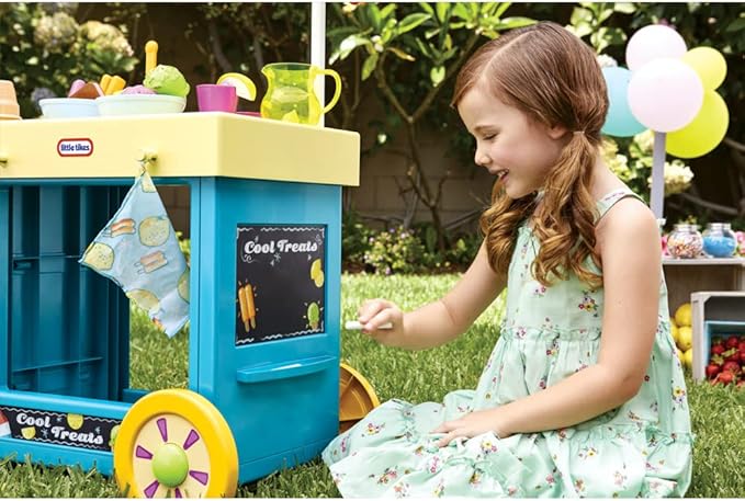 Little Tikes 2-in-1 Lemonade and Ice Cream Stand with 25 Accessories and Chalkboard For Kids Ages 2 plus