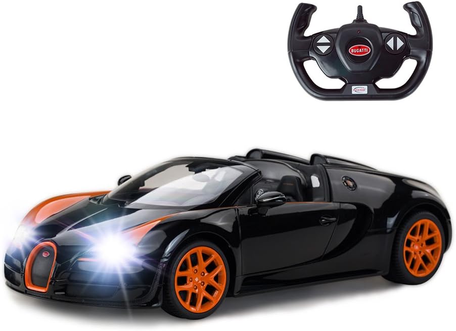 RASTAR 1/14 Bugatti Veyron 16.4 Grand Sport Vitesse RC Car - Black/Orange