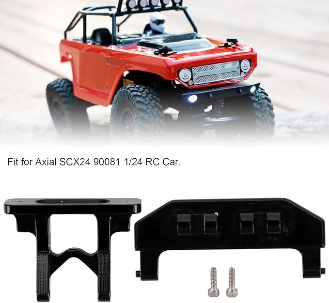 Rear Body Mount Support, Car Shell Connect Bracket Aluminium Alloy Rear Body Mount Light for Axial SCX24 90081 1/24 RC Car for Kids (Black)