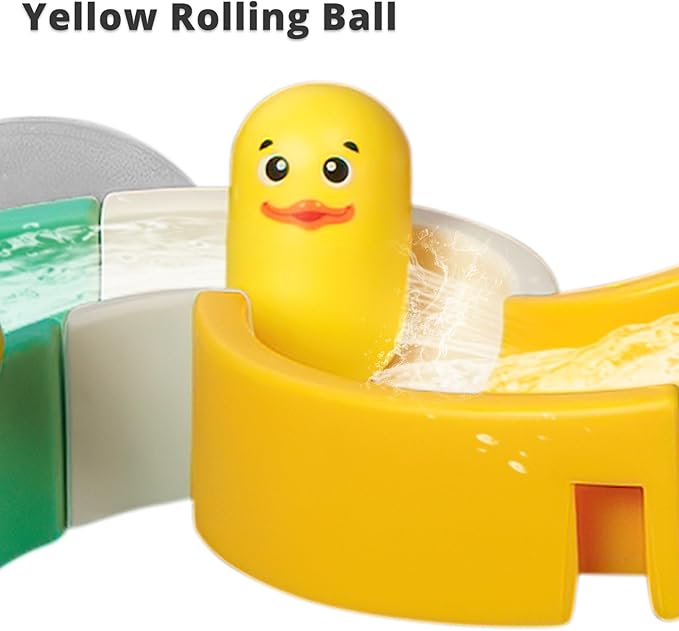 38 PCS Duck Slide Toys, Bath Toys for Kids Ages 4-8, DIY Building Kit for Ages 5-7, Bathtub Time Birthday Gifts for Toddler 3 + Year Old