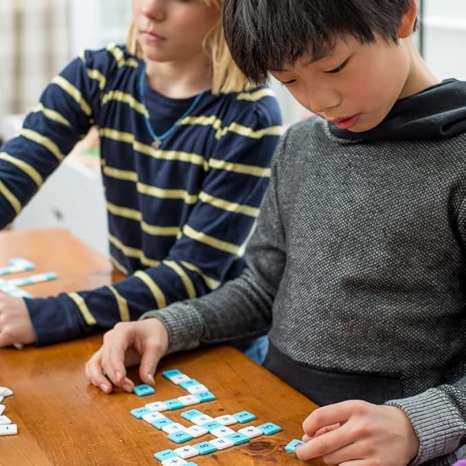 Mobi Educational Math Game - Addition, Subtraction, Multiplication and Division in a Crossword Grid, Numerical Function Tiles, Learning Math Games Kids - for Children Ages 8+