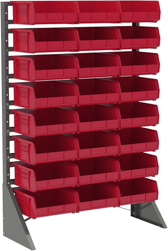 Akro-Mils 30235 AkroBins Plastic Storage Bins, Space-Saving Stackable Bins for Garage, Pantry, Craft Organization, 11-" x 11-" x 5-", Black, 6-Pack
