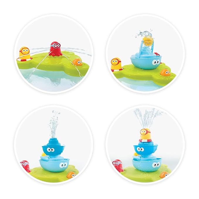 Yookidoo Stackable Baby Bath Toy (Ages 1-6 Years) Stack N' Spray - 7 Moveable Pieces - Interactive Fun Toy for Bath Time - for Toddlers, Babies, Kids, Boys & Girls