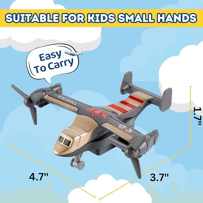 Liberty Imports Pull Back Airplanes Toys Vehicle Playset, Variety Pack of Helicopters, Stealth Bombers, Fighter Jets, Aircraft, Planes for Kids Toddlers Party Favors (18 Pack)