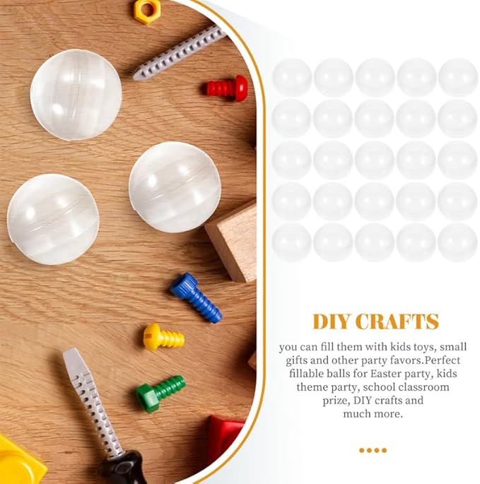 Luxshiny 50pcs Vending Machine Capsules 2.3 Inch Translucent Round Capsules Plastic Refillable Balls for Gumball Machines 60mm