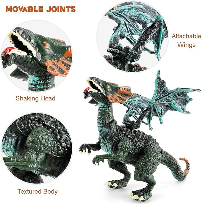 Liberty Imports 12 Pack Deluxe 3D Action Figures Realistic Figurine Puzzles in Jurassic Hatching Eggs - Ideal Kids Toy Party Favors Bulk Supplies (Dragons)
