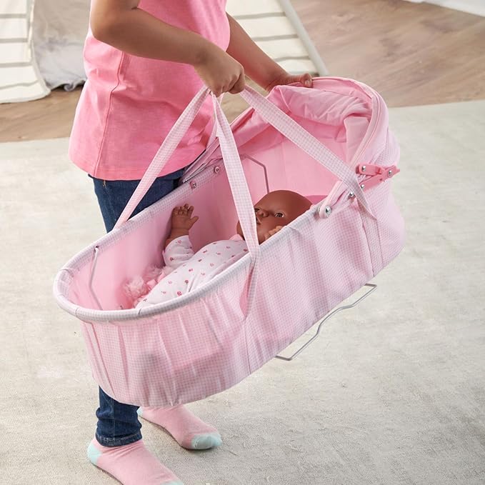 Badger Basket English Style Doll Stroller – Fits 18 to 22-inch Dolls, Classic Pretend Play Toy with Adjustable Canopy