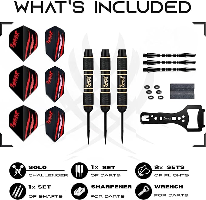 IgnatGames Steel Tip Darts Set - 3/6/12 Pack Brass Darts Metal Tip Set with Exquisite Case - Aluminum Shafts, 2 Sets of Flights, Dart Tool & Sharpener