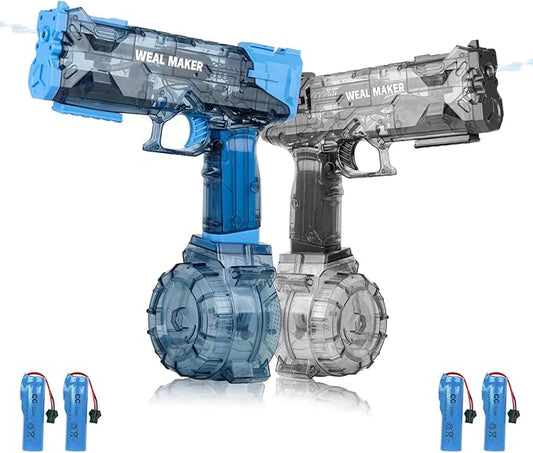 Electric Water Gun, 2PCS Powerful Water Guns for Adults Kids Automatic Water Pistol 26FT Long Range Squirt Gun Large Capacity Watergun Toys for Summer