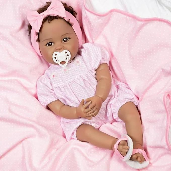 Paradise Galleries Toddler Girl Doll Ping Lau Designer Collection 20 Inch Lifelike Doll with Magnetic Pacifier Best Birthday Gift - Daisy May