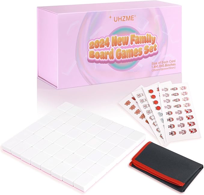2 Player Mahjong Tile Game,49-Piece Vita Mahjong Tiles (1.4") with Non-Slip Mat & Stickers, Portable Travel Mahjong Block Set for Adults/Kids with a Storage Box