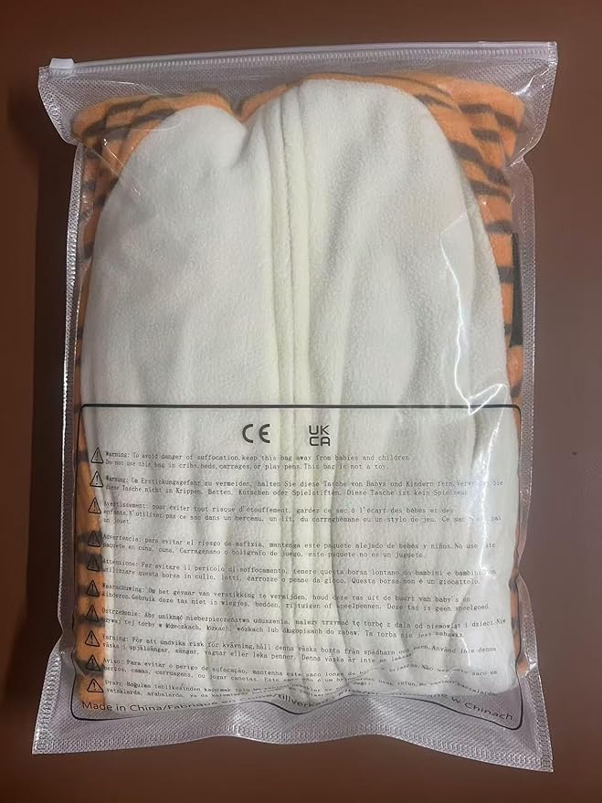 Sincere Party Tiger Onesie Novelty Tiger Jumpuit with EMB Face Costume for Kids M(6-8)