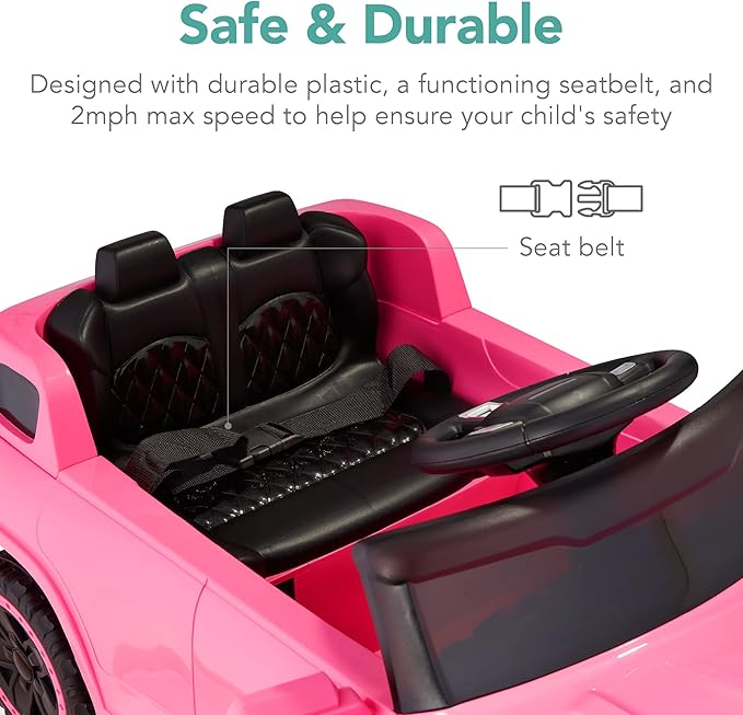 Best Choice Products Kids 6V Ride On Truck w/Parent Remote Control, 3 Speeds, LED Lights, Pink